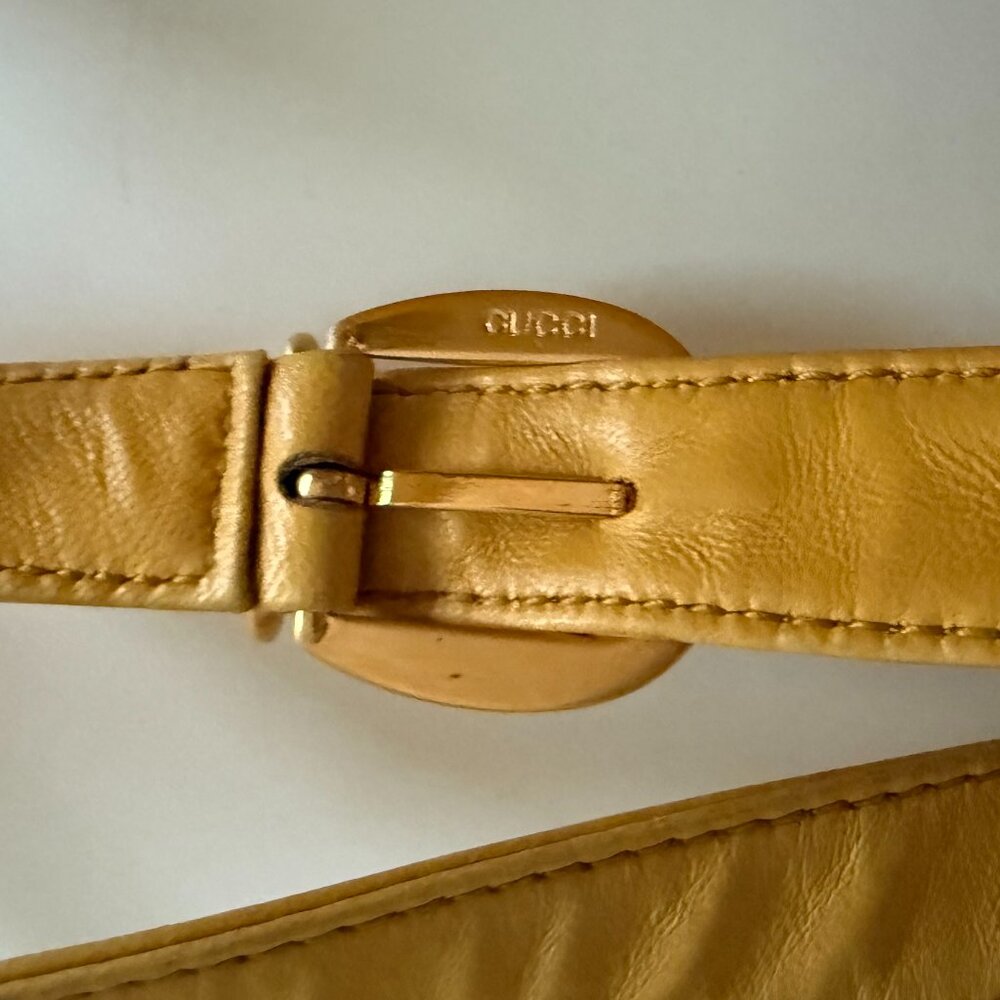 Vintage Gucci 1955 Horse-bit yellow leather & suede cross body - Picture 10 of 10